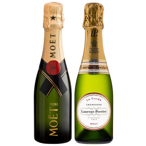 Mini Champagne Duo Moët Brut and Laurent-Perrier Brut 20cl – Champagne Set